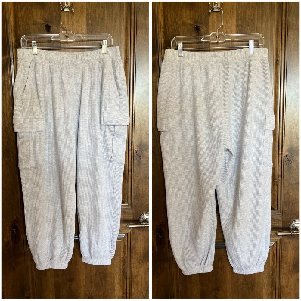 Aerie Cozy Light Gray Waffle Jogger